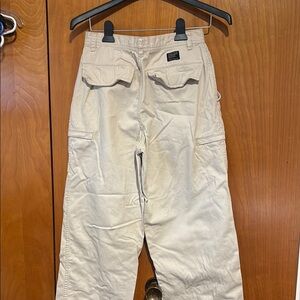 Nautica Cream Cargo Pants with Relaxed Fit and oversized legs